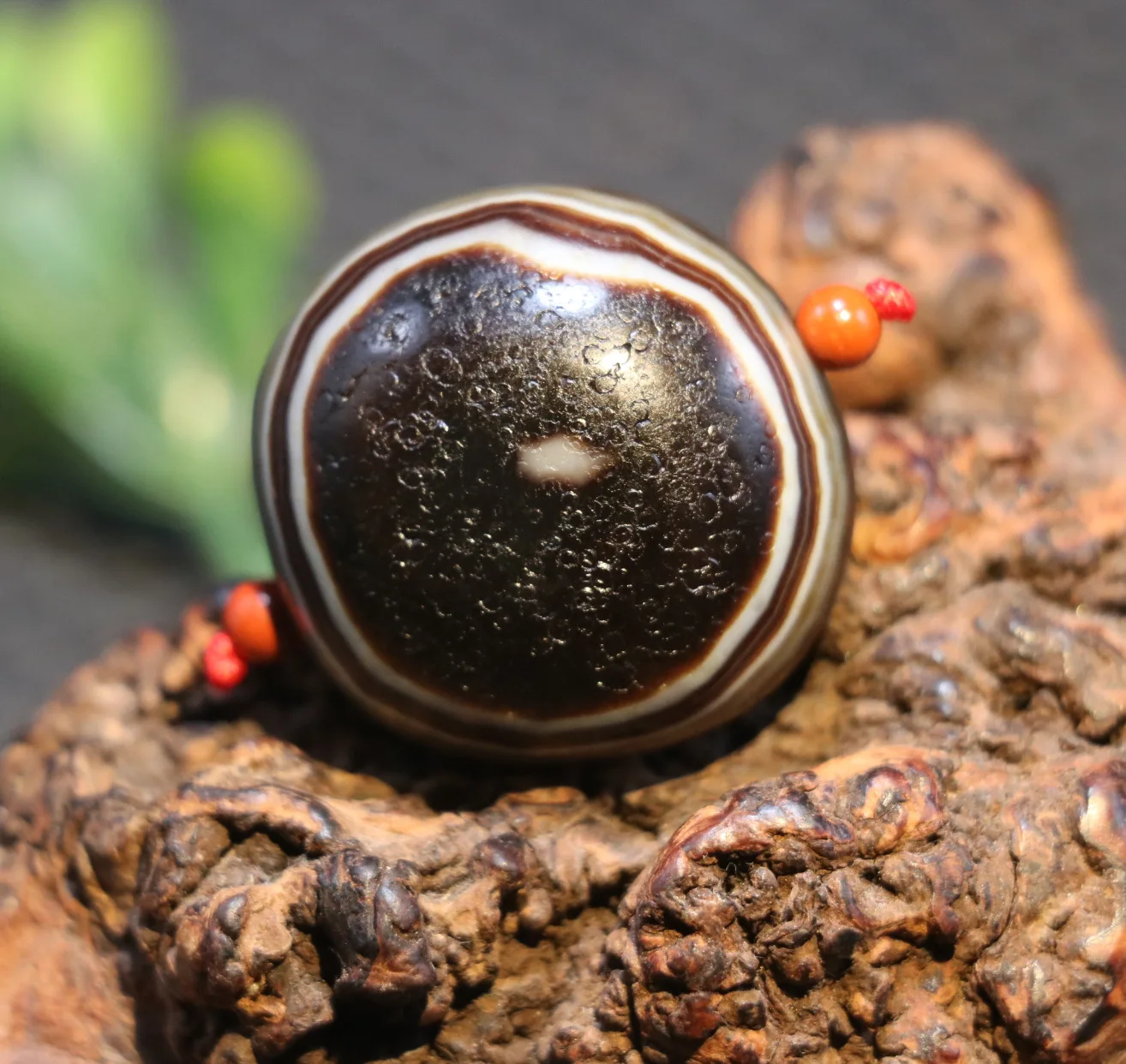 

Magic Power Energy Tibetan Old Agate Natural Heaven Eye Goat Eye dZi Bead Totem Pendant A Timestown UPD210919A2