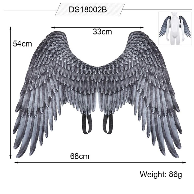 Roleparty Unisex 3D Kind Engel Wings Dekorative Vlies Weihnachten Halloween Cosplay Kostüm Requisiten Zubehör