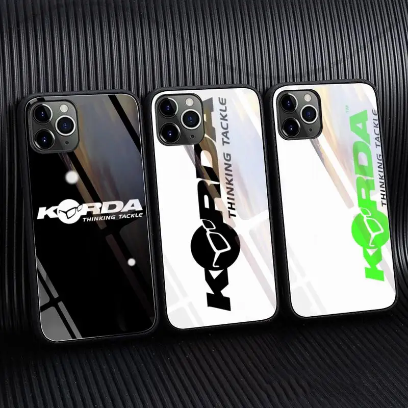 Korda Fishing Tackle logo Phone Cases Tempered Glass For iPhone 12 11 Pro XR XS MAX 8 X 7 6S 6 Plus SE 2020 12 Pro Max Mini case