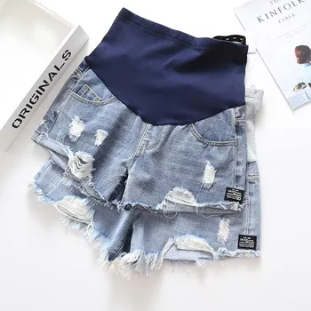 Moederschap Kleding Voor Zwangere Jeans Vrouwen Denim Shorts Zwangerschap Jeans Low-Taille Plus Size Losse Broek Dragen Buiten
