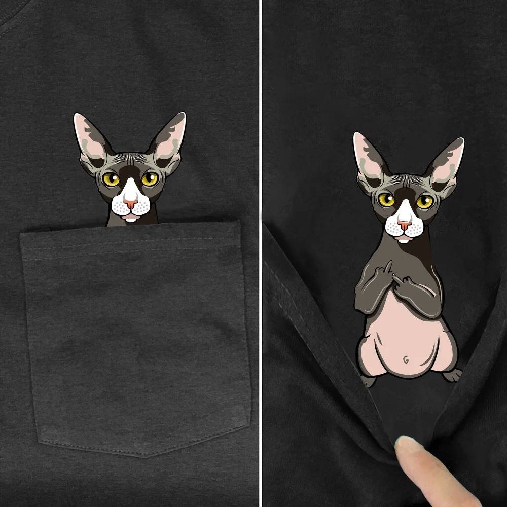 Men's TShirt NewFashion Movie Animal pocket Husky Cartoon print Cotton Unisex men's shirts HipHop Casual funny Harajuku tees S15