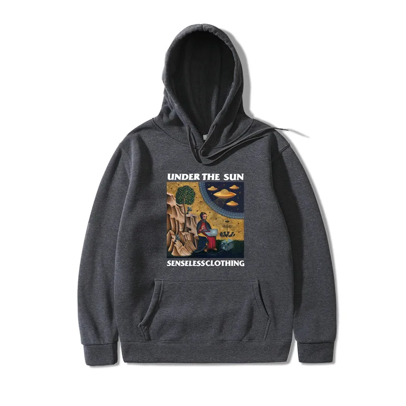 Sudadera con capucha para hombre, prenda de vestir con estampado divertido de Jesús Aliens, UFO, estilo hip hop, casual, hip hop, primavera e invierno, 2020