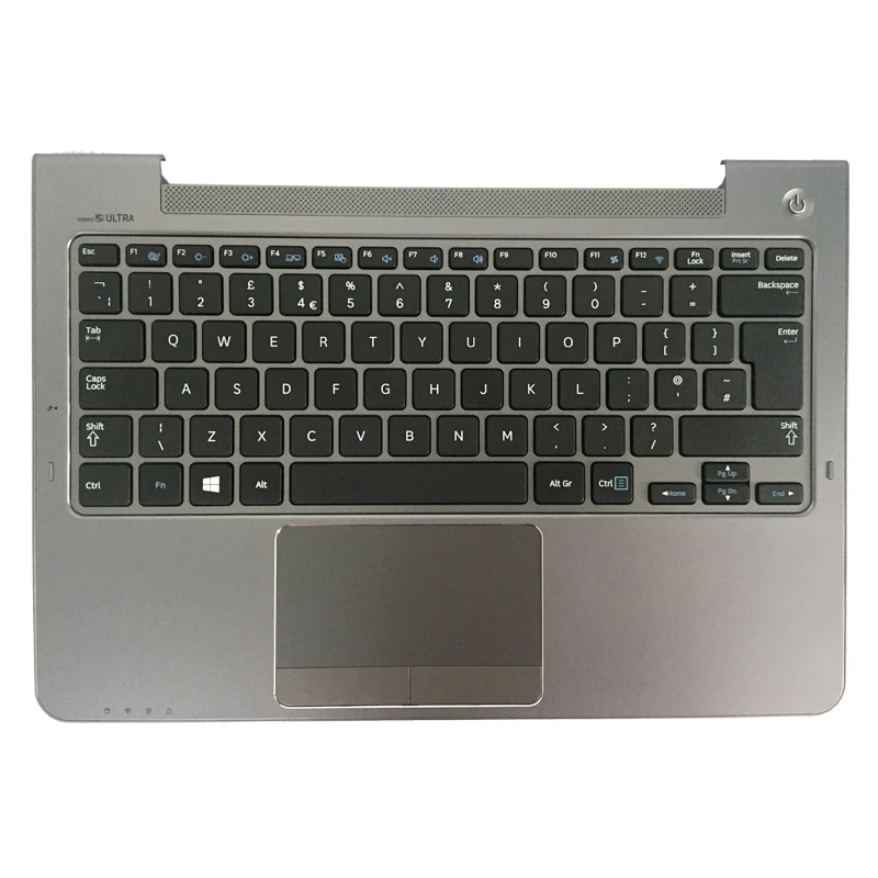 New UK Keyboard For Samsung NP530U3C NP530U3B NP535U3C NP540U3 NP532U3C NP532U3A UK Laptop Keyboard Gray Palmrest Cover