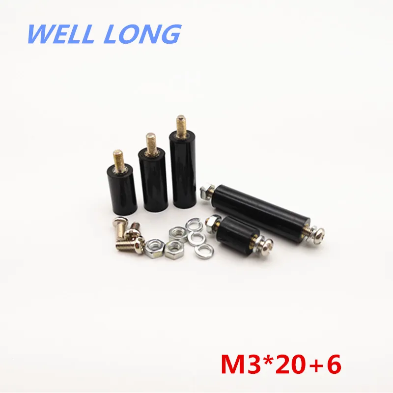 

M3*20mm Bakelite column Black isolation support column Built-in copper core isolation column Insulation isolation column M3 kit.