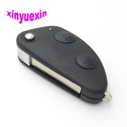 Xinyuexin For Alfa Romeo Flip Remote Car Key Shell FOB Case For Alfa Romeo 147 156 166 GT Key Replacement Case Shell