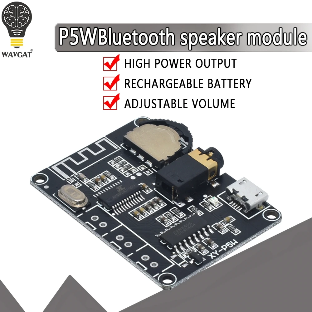 New 5W+5W PAM8406 Bluetooth 5.0 DC3.7-5V stereo audio power amplifier module XY-P5W for Arduino diy kit