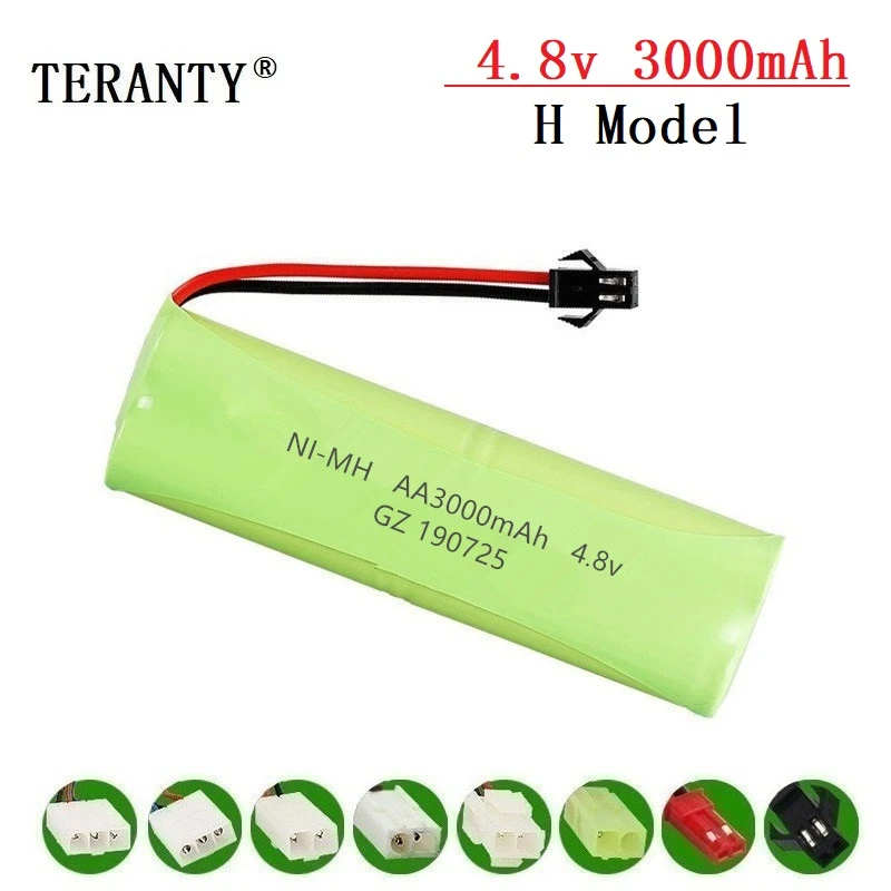 ( H Model ) 4.8v 3000mah NiMH Battery For Rc toys Cars Tanks Robots Boats Guns 4.8v Rechargeable Battery 4* AA Battery Pack 1-10