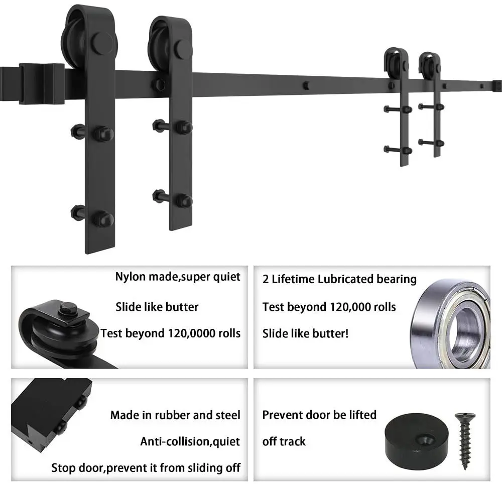 Imagem -05 - Jachor-j-shaped Celeiro Porta Slide Hardware Kit Top Pendurado Rolo Trilho Montagem Conjunto para Porta Dupla 416ft