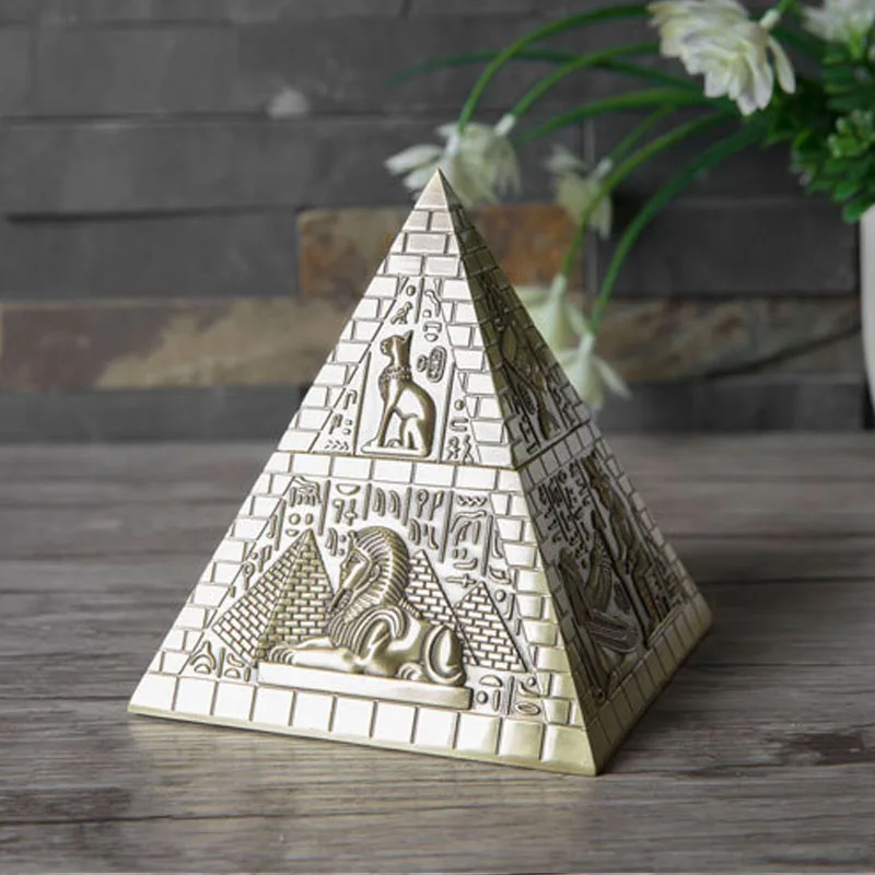 3pcs/Set Ancient Egypt Pyramid Storage Box Metal Small Trinket Jewelry Box for Home Decor Crafts Gifts