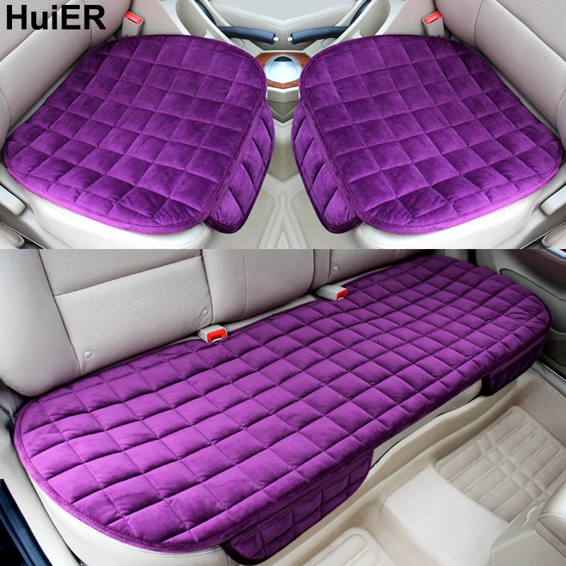 

HuiER Car Seat Covers High Level Plush 4 Colors Square Seat Mat Protector Car Styling Car Seat Cushions Non-slip Free Shipping