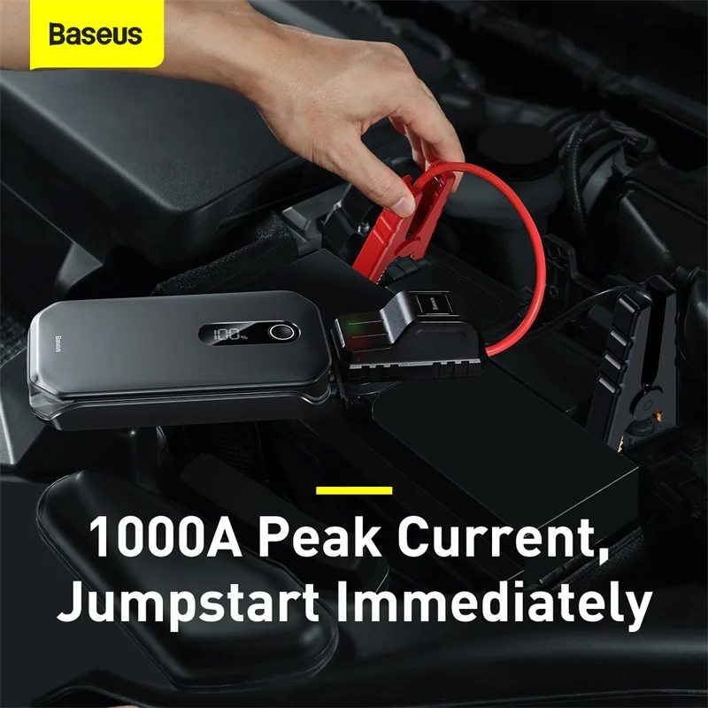 Baseus-Arrancador de batería portátil de coche, dispositivo de energía de emergencia, de 12000 mAh, alta potencia, 12 V, potenciador de arranque