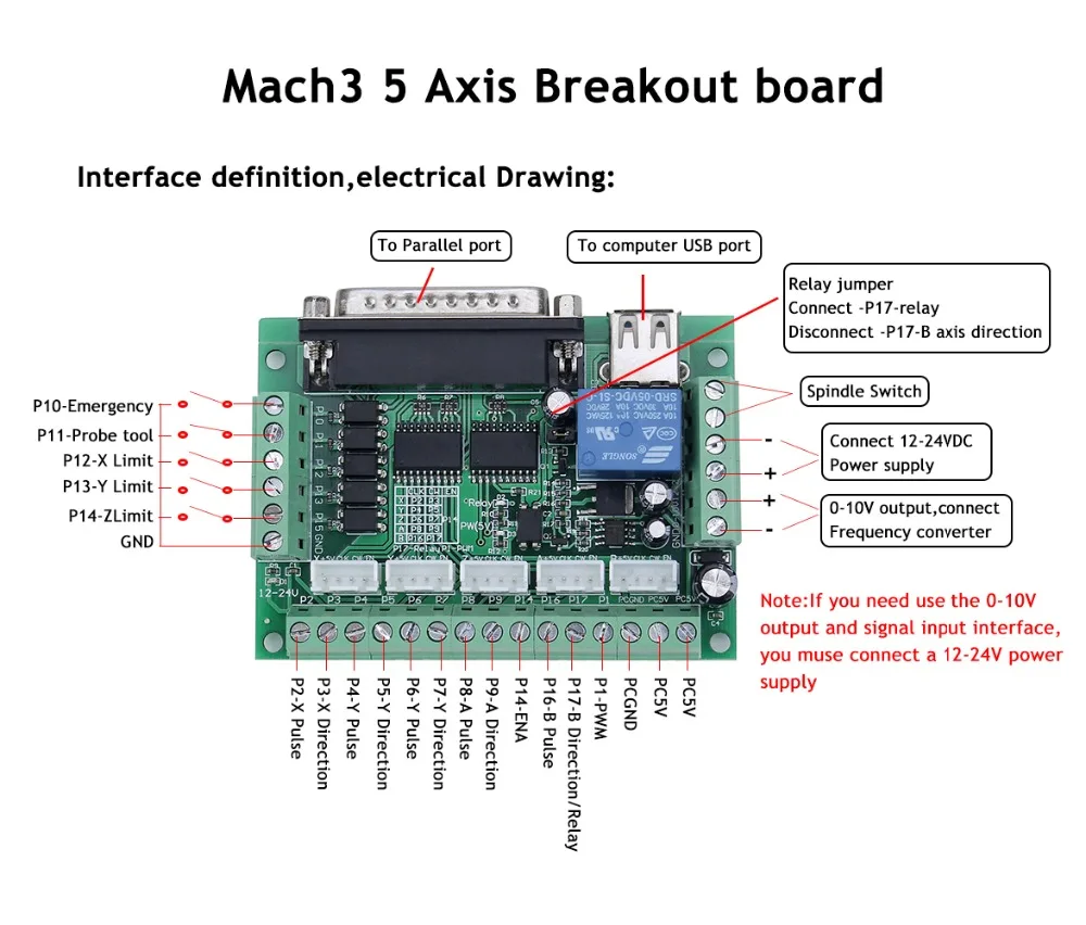 3 pz TB6600 4A driver motore passo a passo + Nema23 motor57HS5630A4 + 5 Assi scheda di Interfaccia + Power Supply, 3 assi CNC Kit Router