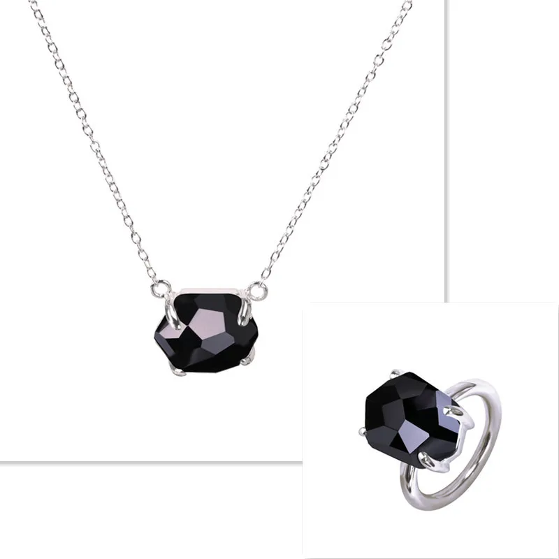 Kayfany Original Design 925 Sterling Silver Jewelry Set Candy Sweety Rings Necklace Natural Crystal Nano Spinel New Gift