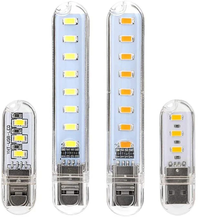 Mini USB LED Table Lamp Portable Reading Desk Light 3 8 24Leds Book Night lights Flashlight For Camping Power Bank Notebook