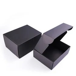 10Pcs/lot Black Gift Box Clothing Transportation Corrugated Packaging Cardboard Packaging Mailers Wedding Mistery Box