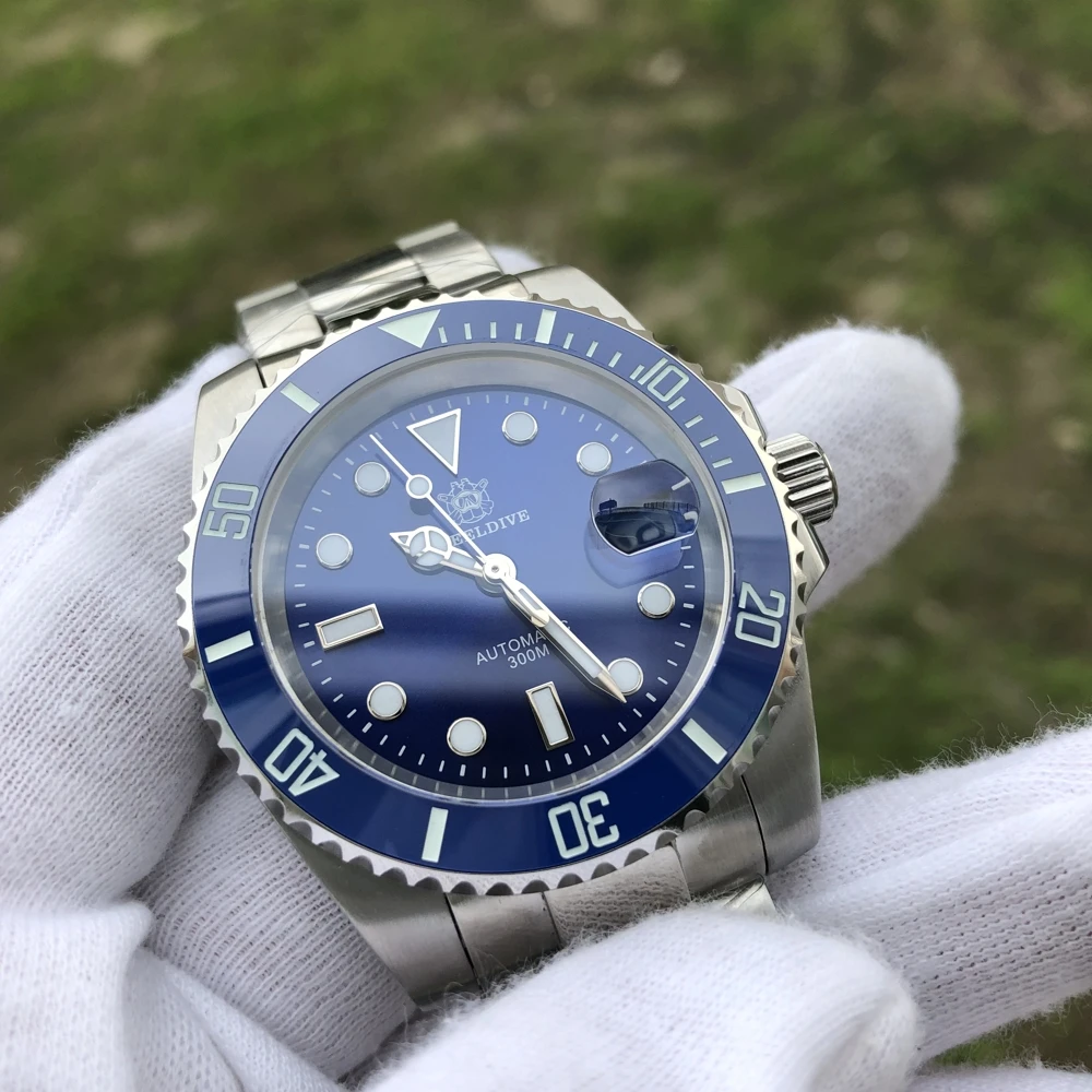 STEELDIVE mens automatic watches,men luxury watch dive stainless steel mechanical wristwatches 200m waterproof C3 luminous clock