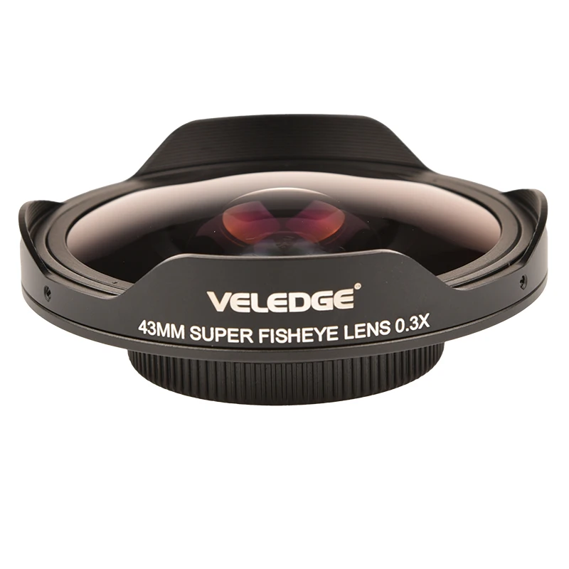 Imagem -02 - Veledge-adaptador Ultra Fisheye Lente Larga Apenas para Câmeras de Vídeo Filmadoras 0.3x hd 37 mm 43 mm