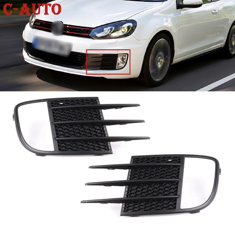 Car Black Grille Grill Front Bumper Fog Light Cover 5K0853665C 5K0853666C For Volkswagen For VW Golf MK6 GTD/GTI 2009 2010-2013