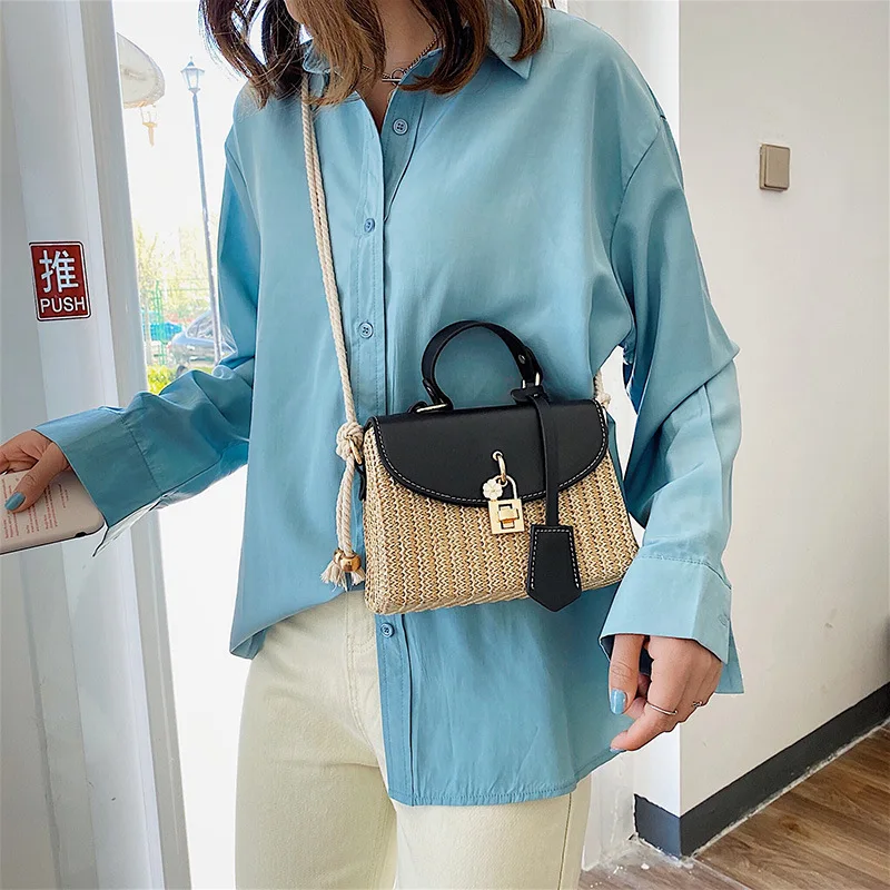 New Summer Straw Bag Beach Weave Handbag Women Crossbody Bags 2022 Fashion Ladies Messenger Bag Evening Clutches Female Purse