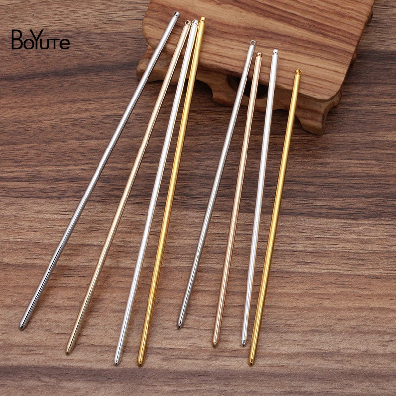 BoYuTe (50 Pieces/Lot) 3*125MM 3*150MM Metal Iron Hair Sticks Factory Supply Handmade Diy Hair Accessories Materials