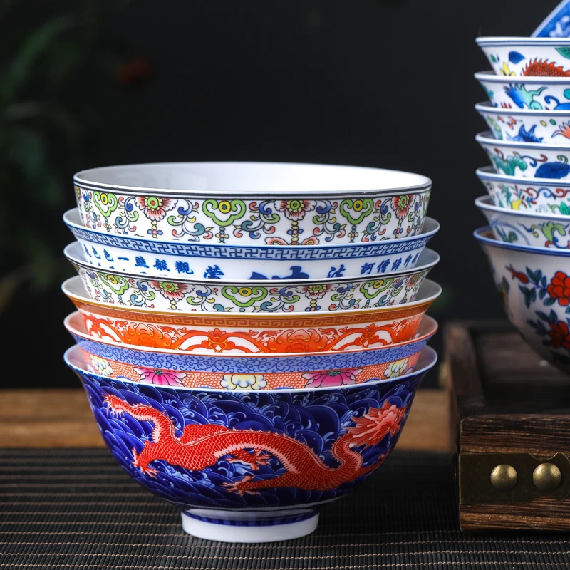 5.5 inch Jingdezhen Chinese Antique Style Tableware Bone china Rice Bowl Ceramic Ramen Soup Bowls Kitchen Accessories Home Decor