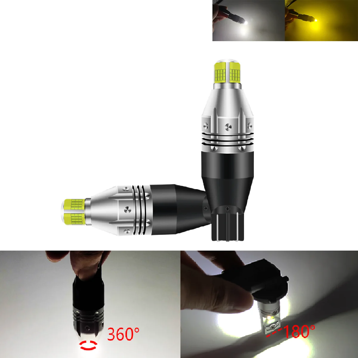 

T15 LED W16W 7440 Backup 360 LED Light 912 921 Car Reverse Light 7440 White 3156 Yellow 906 904 902 3156