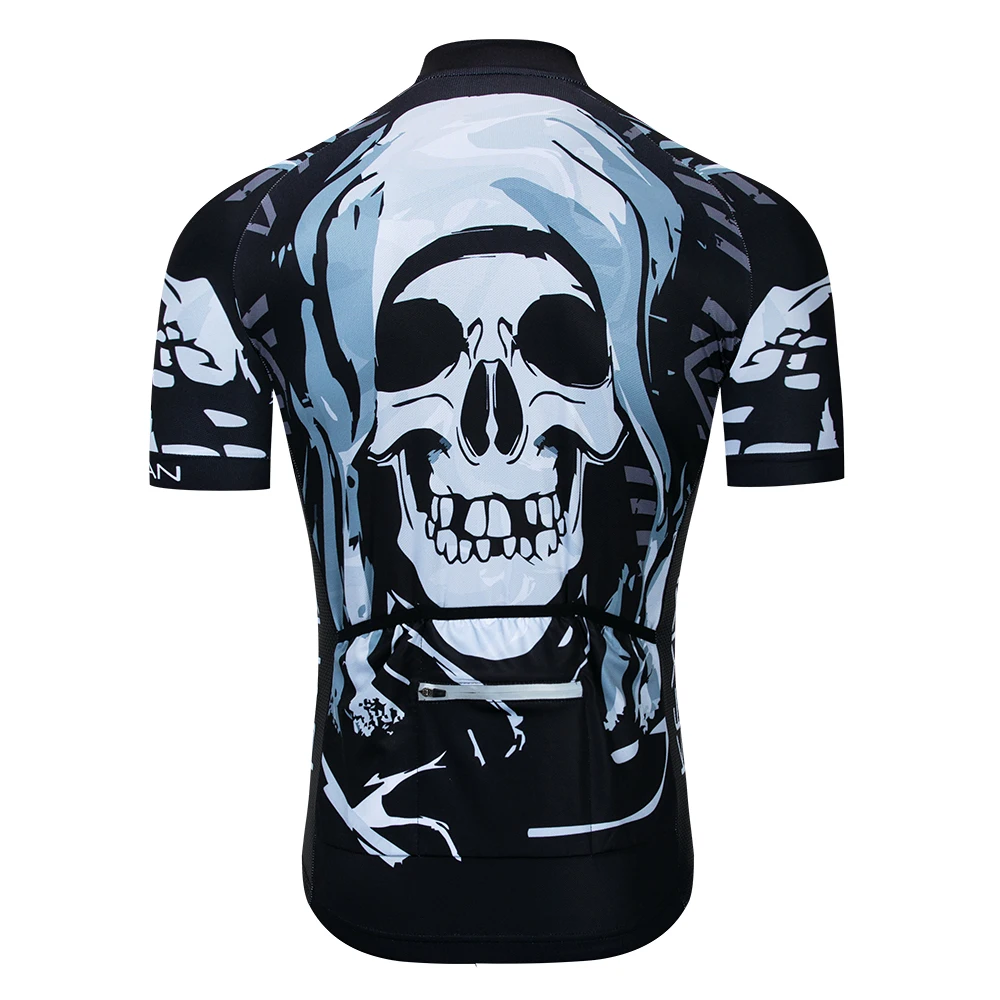 KEYIYUAN New Skull Series Bike Jersey Men Short Sleeve MTB Cycling Shirt Road Mountain Bicycle Clothing Tops Wielerkleding Heren