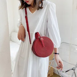 New Fashion Women's Crossbody Bags Summer PVC Jelly Shoulder Bag Silicone Woven Round Female Handbag Designer Shopper Purse