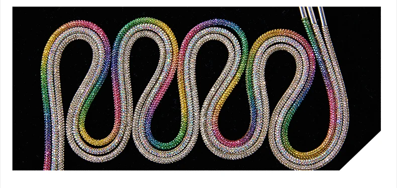1 Stück runde Strass-Schnürsenkel, Regenbogen-Diamant-Schnürsenkel, Sneaker-Schnürsenkel, Kordelzug, DIY-Hosen-, Hoodie-, Kleid- und Gürtelzubehör – Detail 9