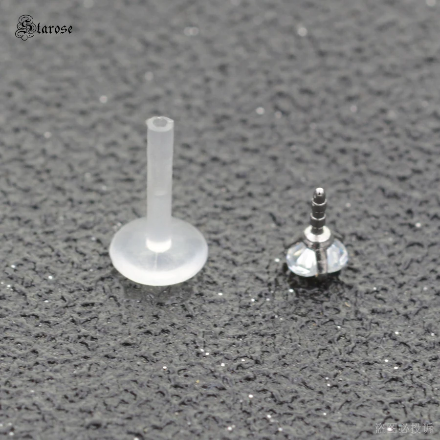 Starose 1pc 16G Round Heart Star Nose Piercing Labret Piercing Nariz Acrylic Nose Ring Ear Piercing Oreja Helix Tragus Earrings