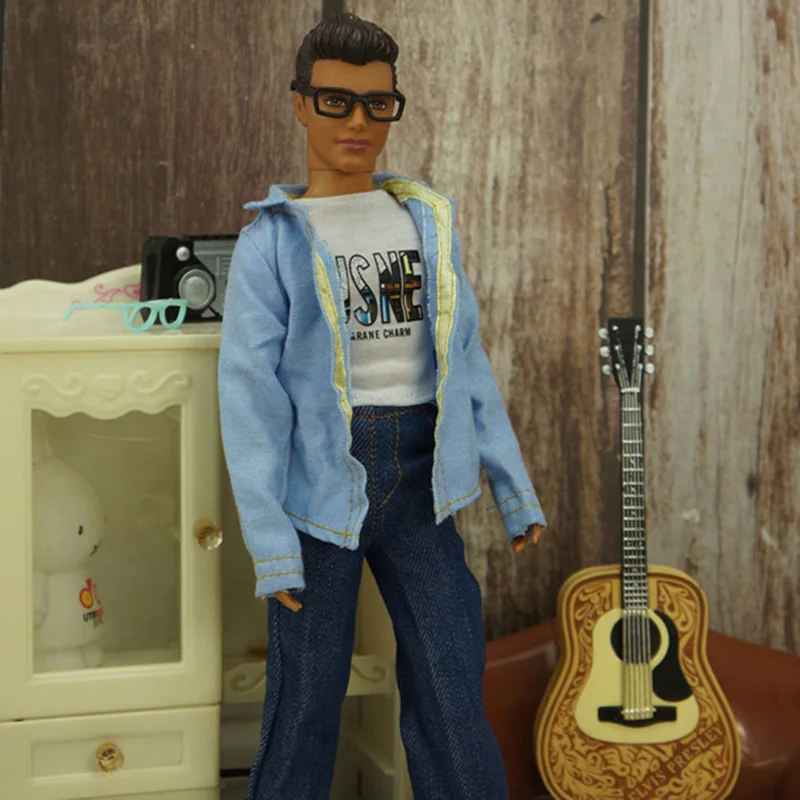 1/6 Doll Clothes Ken Clothes Handmade Jeans Jacket Tshirt Casual Wear Ken the boyfriend Doll Accessories For Ken Clothes