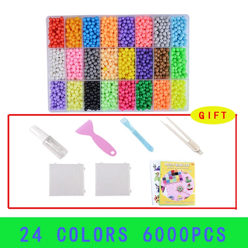 12000pcs Magic Water Sticky Beads giocattoli perline fai da te perline fatte a mano giocattolo Puzzle educativo bambini Hama Bead per ragazze ragazzi Kit