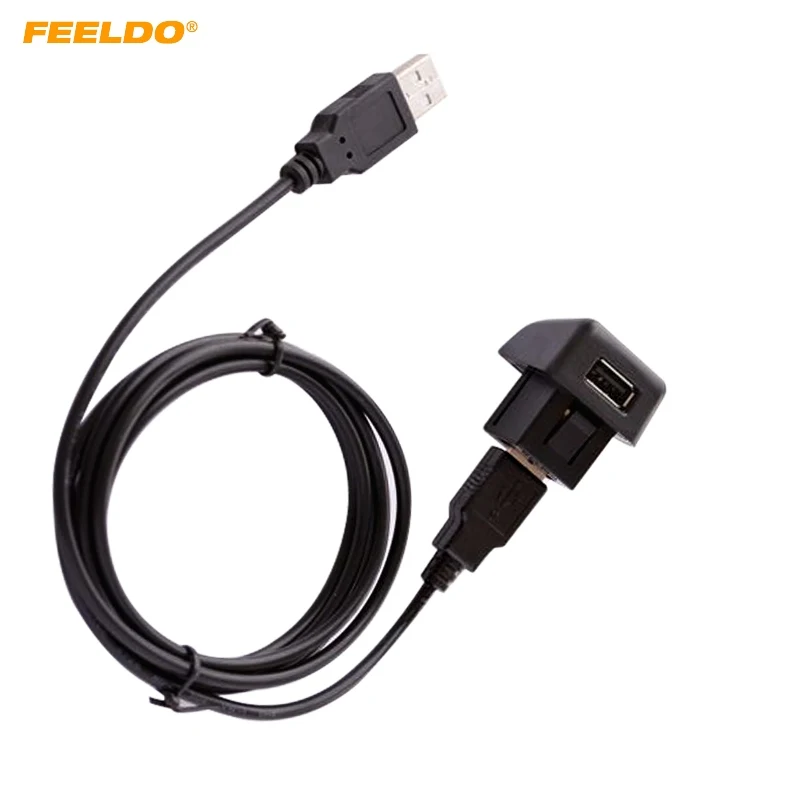 

FEELDO Car Stereo Armrest Box USB Switch Adapter Glove Box USB Panel Female to Male For Peugeot Citroen USB Cable