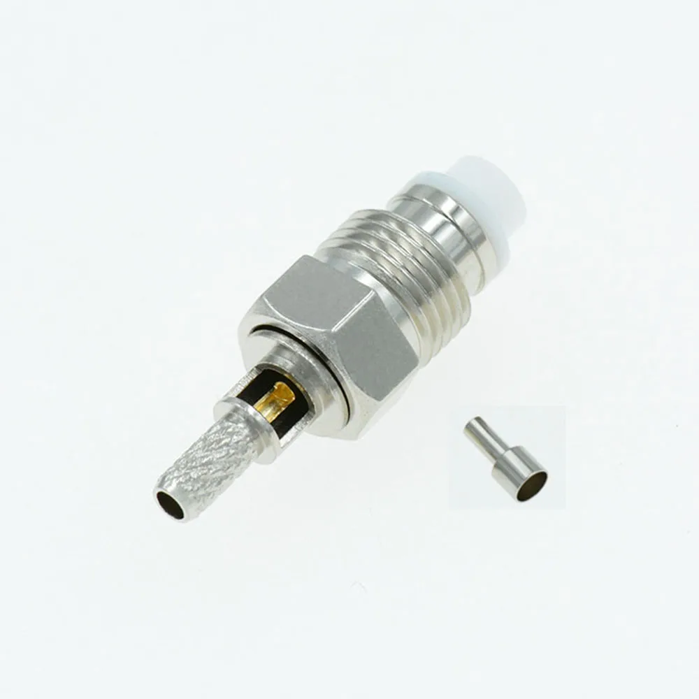 Short FME Female Jack Crimp RF Connector For RG174 LMR100 RG316 Cable