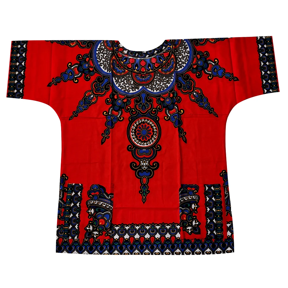 (Fast shipping) New fashion design african traditional printed 100% cotton Dashiki T-shirts for unisex (MADE IN THAILAND)