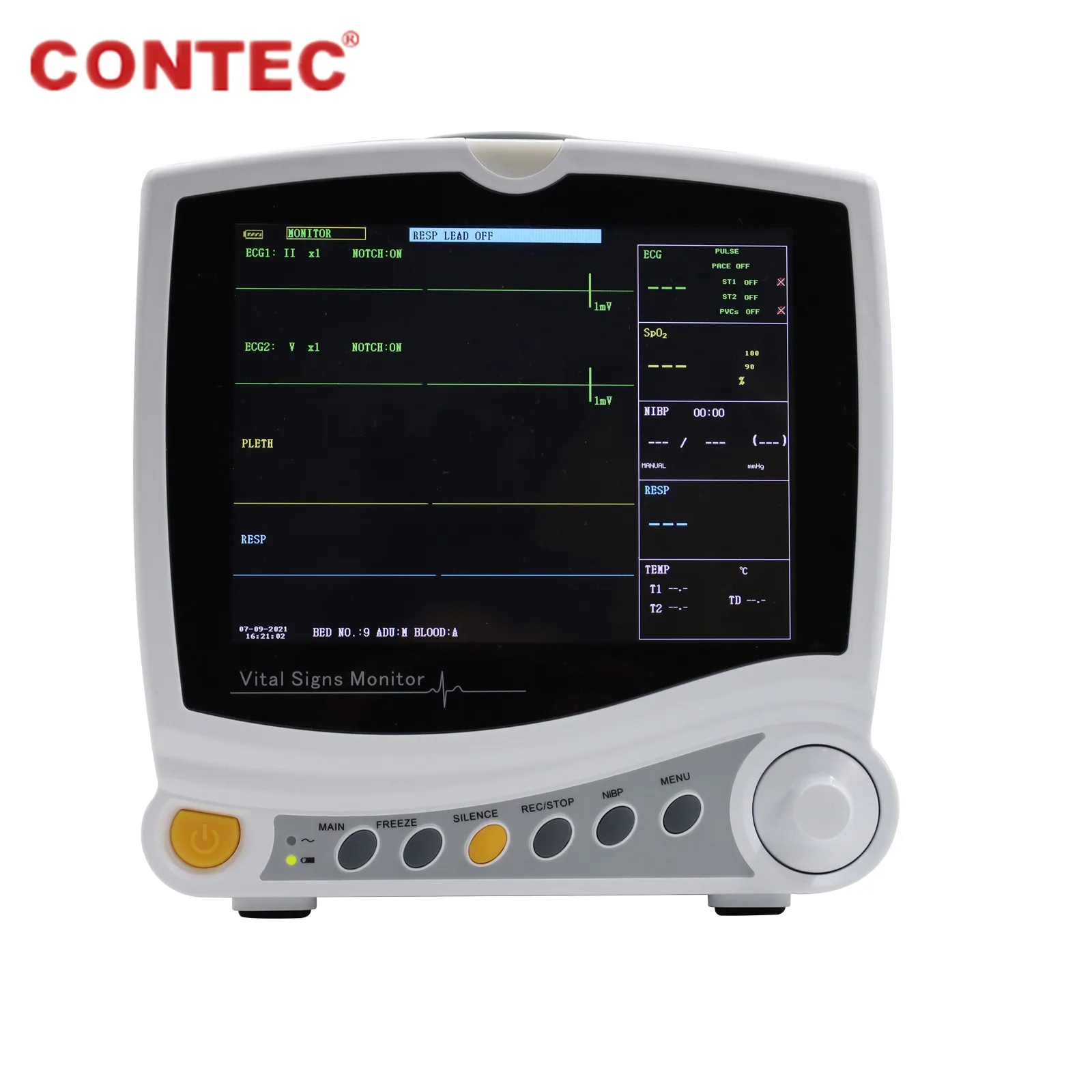 

CONTEC CMS6800 Pantient Monitor 8‘’ TFT Color LCD, Standard Parameters ECG, RESP, SpO2, PR, NIBP and TEMP