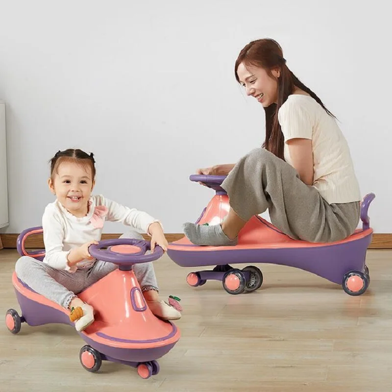 LazyChild Music And Light Twisting Baby Carriage 1-3-6 Years Old Silent Wheel Baby Toy Scooter Universal Wheel Scooter 2023 New