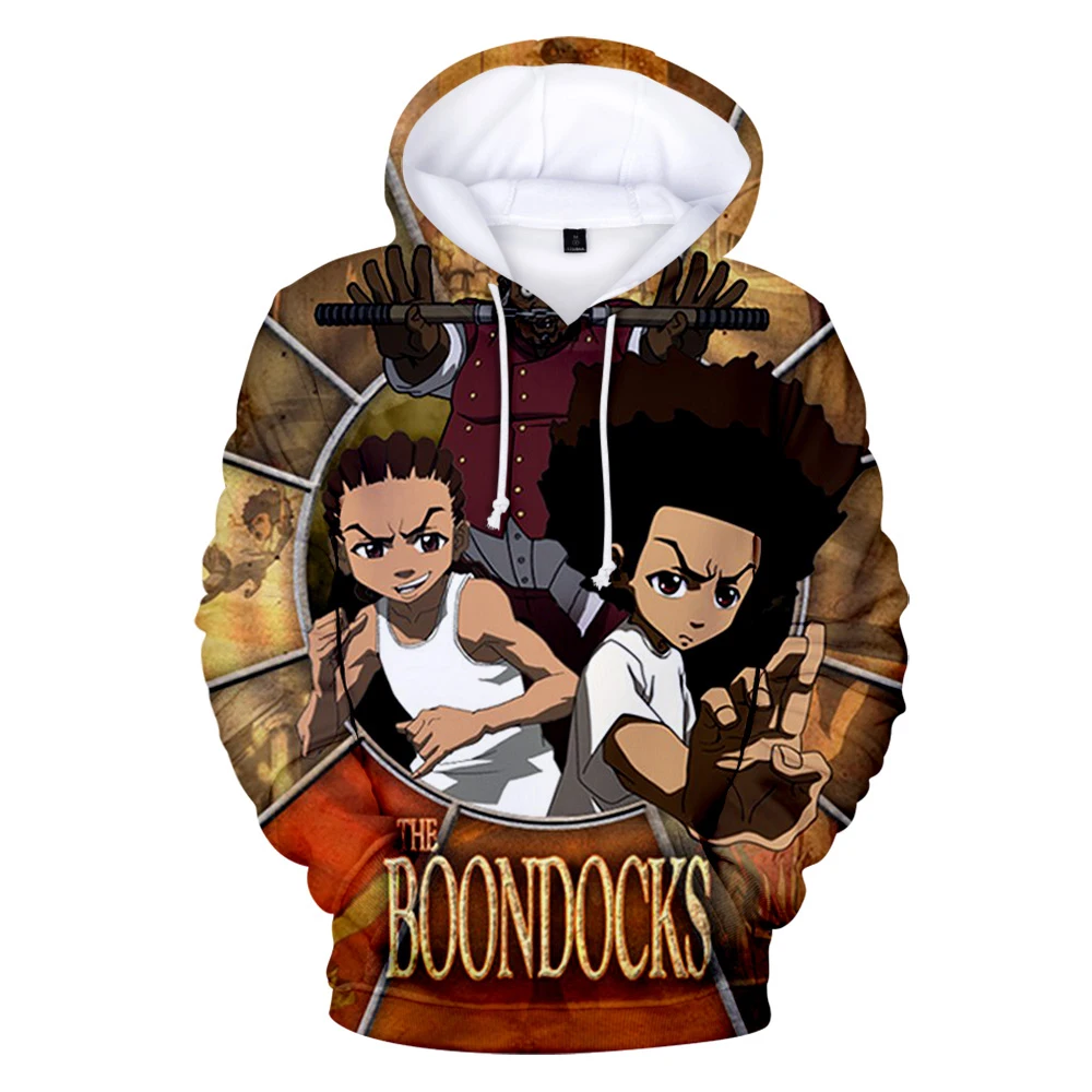 Boondocks 남녀공용 긴 소매 스웻셔츠, 캐주얼 하라주쿠 스트리트웨어, 오버사이즈 의류, 3D 후드