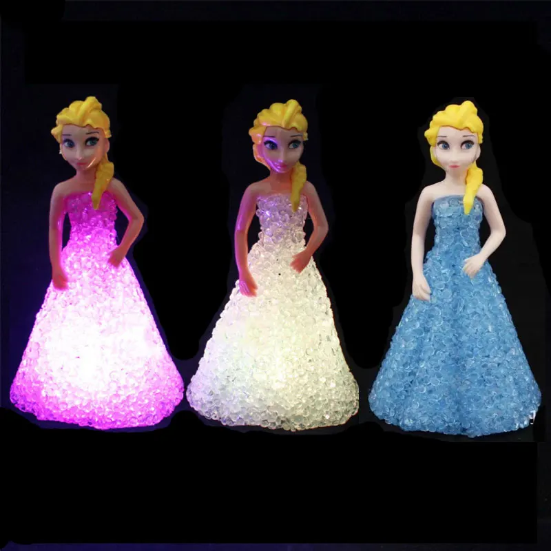 Frozen Elsa Disney Anna Kids Toys LED Colorful Gradient Crystal Night Light Lamp Battery Snow Queen Princess Girls Birthday Gift