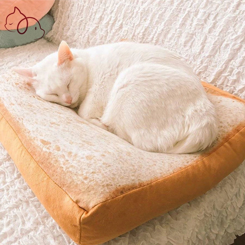 Cat Bed Cushion Toast Bed for Cats Mat Nesk House Cute Cotton Lounger Sofa Dog Beds Cama Para Gato Cat Accessories Pet Products