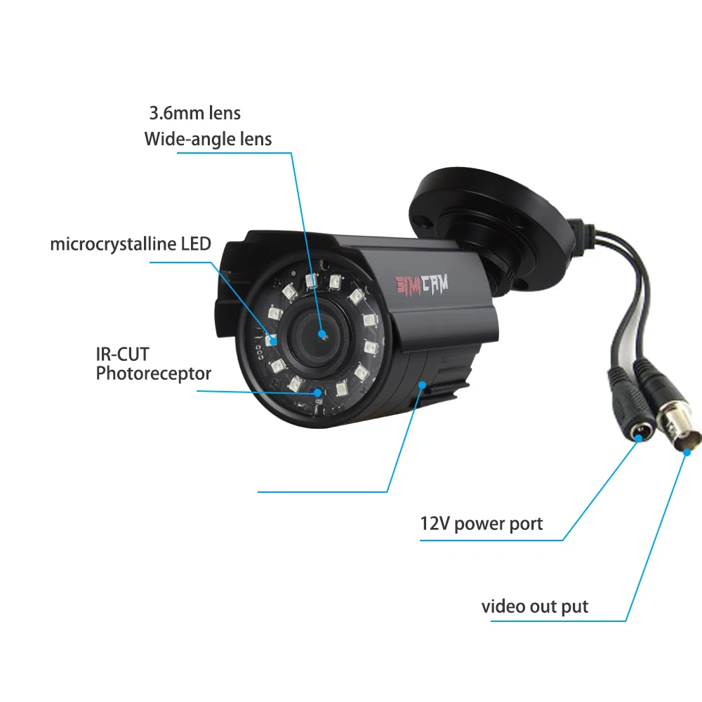 Sistema de cámaras de seguridad para interiores y exteriores, Kit de vigilancia AHD de Metal de 5MP, impermeable IP66, visión nocturna, CCTV para el