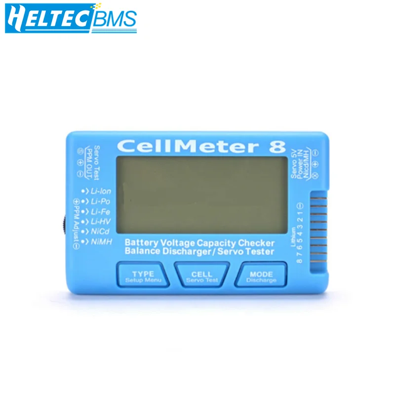 2-8S Battery Voltage Tester LCD Digital Battery Capacity Checker RC CellMeter 8 Digital LiFePO4 Li-ion Nicd NiMH