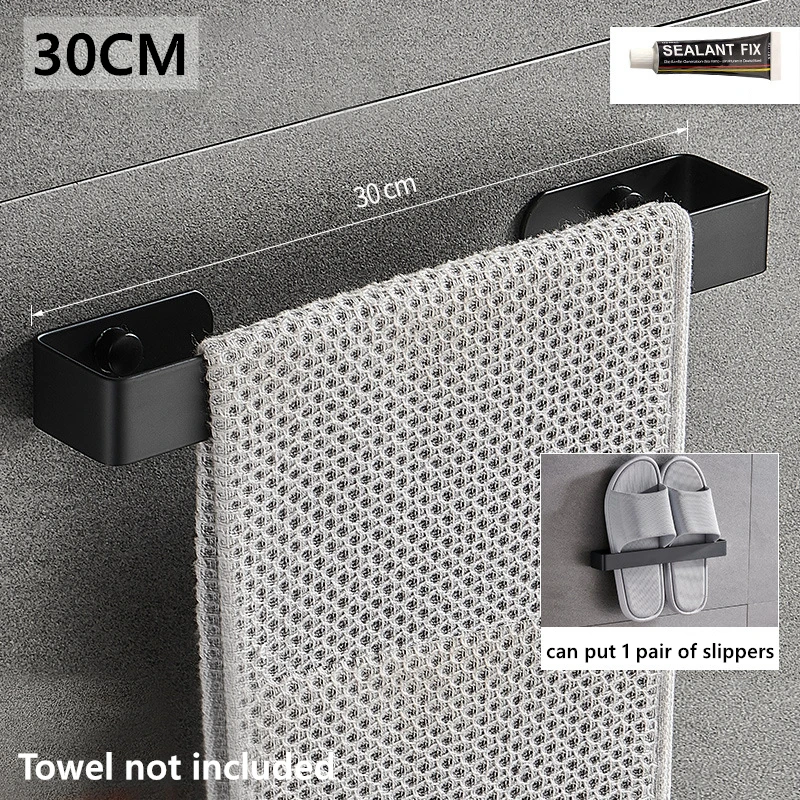 Stainless Steel Bathroom Wall-mounted Towel Bar Kitchen Toilet Slippers Storage Rack