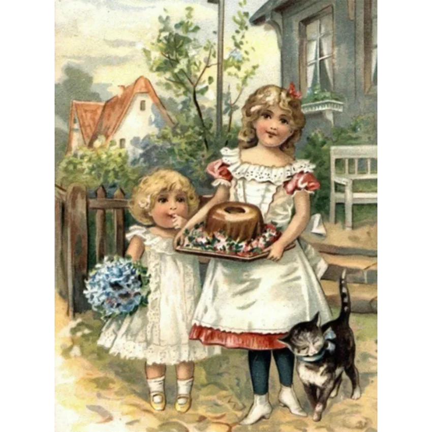 

5D DIY Diamond Painting Diamond Little Girl Picture Mosaic Square/Round Diamond Cross Stitch Art Gift Home Accessories BM151