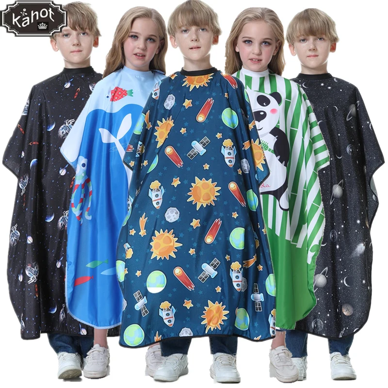 Haircut Salon Hairdressing Cape for Kids Child Styling Polyester Smock Cover Waterproof Shampoo & Cutting Household Gown Apron