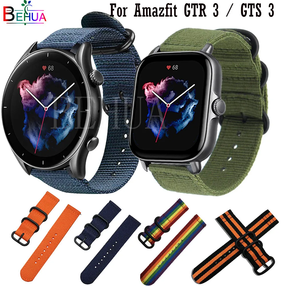 

Ремешок нейлоновый для смарт-часов Amazfit GTR 3 Pro GTR2, браслет для часов Amazfit GTS 3 2 2e, 20 мм 22 мм