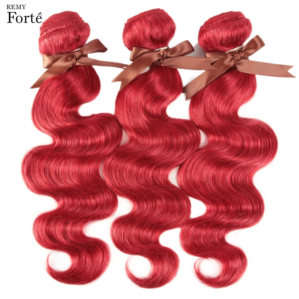 

Remy Forte Brazilian Hair Weave Bundle Red Bundles Hair Extension Body Wave Bundles 1/3/4 Bundles Human Hair Single Bundles