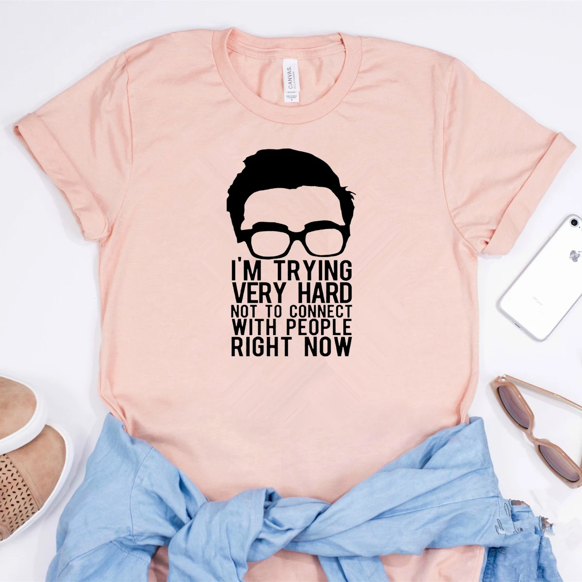 I'm Trying Very Hard Not To Connect with People Right Now T-Shirt Funny David Rose Shirt Ew David Social Distancing Tees