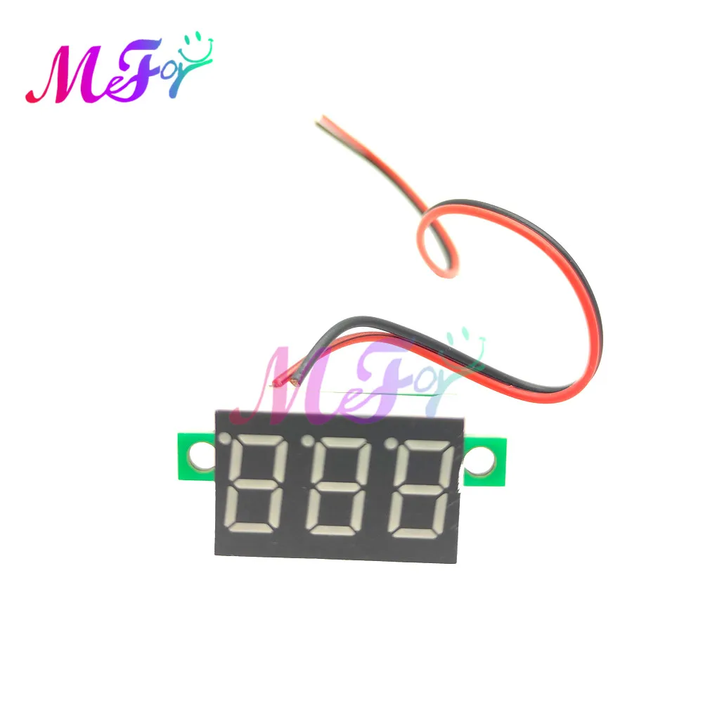 0.36 pollici fai da te Mini voltmetro Tester digitale Test di tensione batteria DC 4.5-30V 2 fili rosso verde blu per Auto LED Display calibro