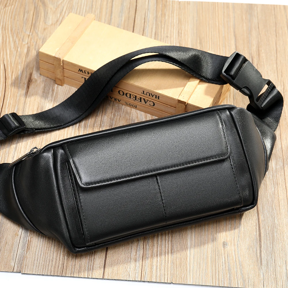 MVA Men Belt Bag Belly Leather Mens Waist Bag Phone Belt Genuine Leather Waist Packs Men Small Shoulder Bags Male Fanny Pack 731